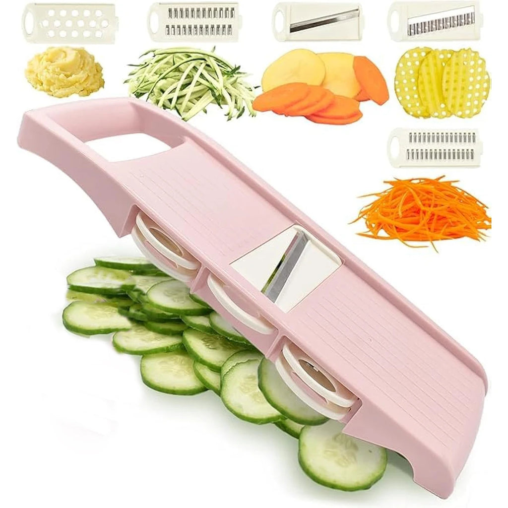 Mandoline Multifonction 5-en-1 – Trancheuse & Râpe de Cuisine